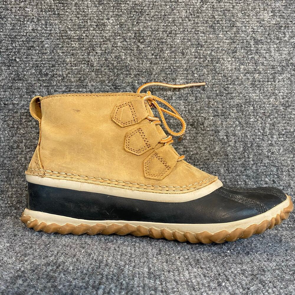 Sorel Out-N-About Duck Boots Womens 7.5 Waterproof Rain Ankle Bootie Lace Up